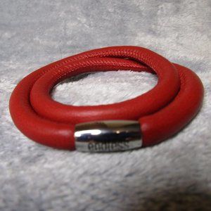 Endless Double Leather Red Bracelet By JLO 7.5 inch NEW A10